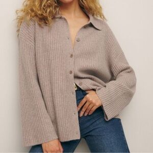 Reformation Fantino Cashmere Collared Cardigan